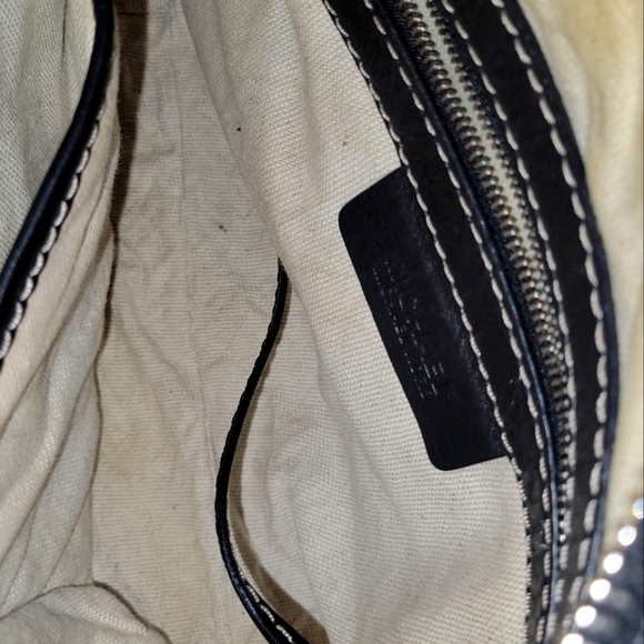Michael Kors Black Pebbled Leather Vintage Y2K Silver Studded Handb… - Picture 6 of 9